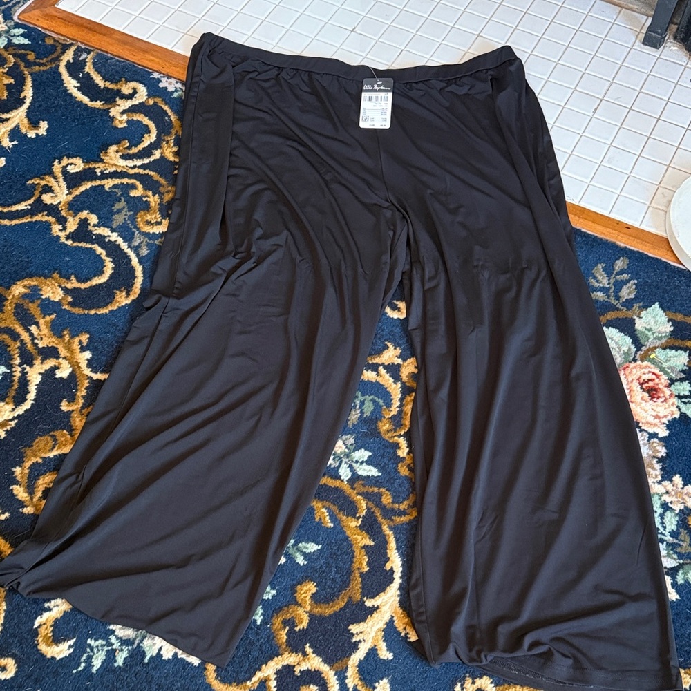 Ulla Popken‎ Black Flowing Trousers-BWT. Retail 70